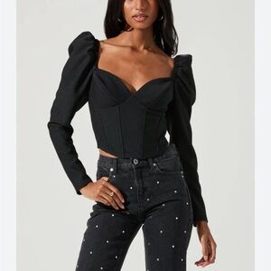 ASTR Elegant Black Women's Top